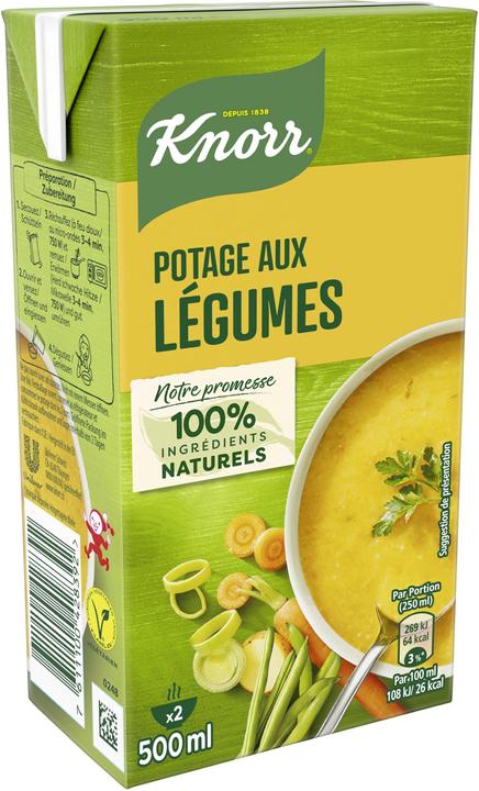 Image du produit Knorr Soupe de légumes Combibloc, Soupe avec brocolis, carottes & poireaux, Plat cuisiné à réchauffer (500 ml)