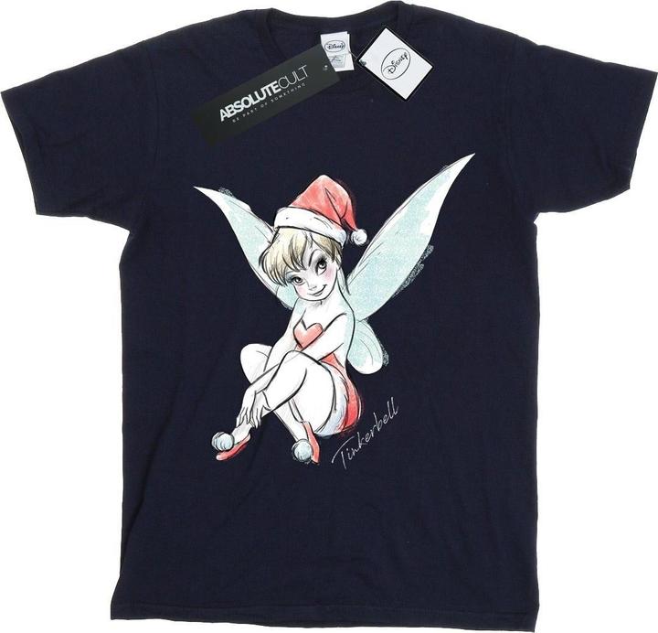 Actual product image Disney Girls Tinkerbell Christmas Fairy Cotton T-Shirt (104)