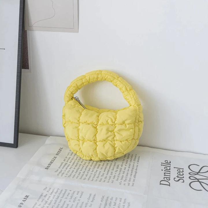 Produktbild Only-Bags.Store Mini-Tasche Gesteppter Kreis Telefon Purpur Elegant Lila Weiches Nylon Gepolstertes