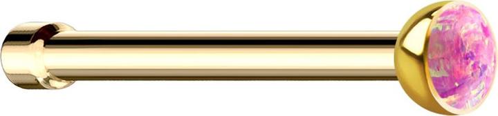 Actual product image Star Piercing Nasenstecker gerade vergoldet mit Opal pink (Surgical steel 316L)