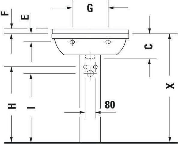 Image du produit Duravit Lavabo STARCK 3 m ÜL HLB 1 trou de robinet 600x450mm blanc WG (450 mm, 600 mm)