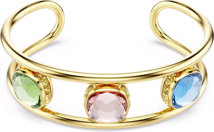 Swarovski Chroma Armreif Kissenschliff Grün Gold (16.50 cm, Swarovski Metall)