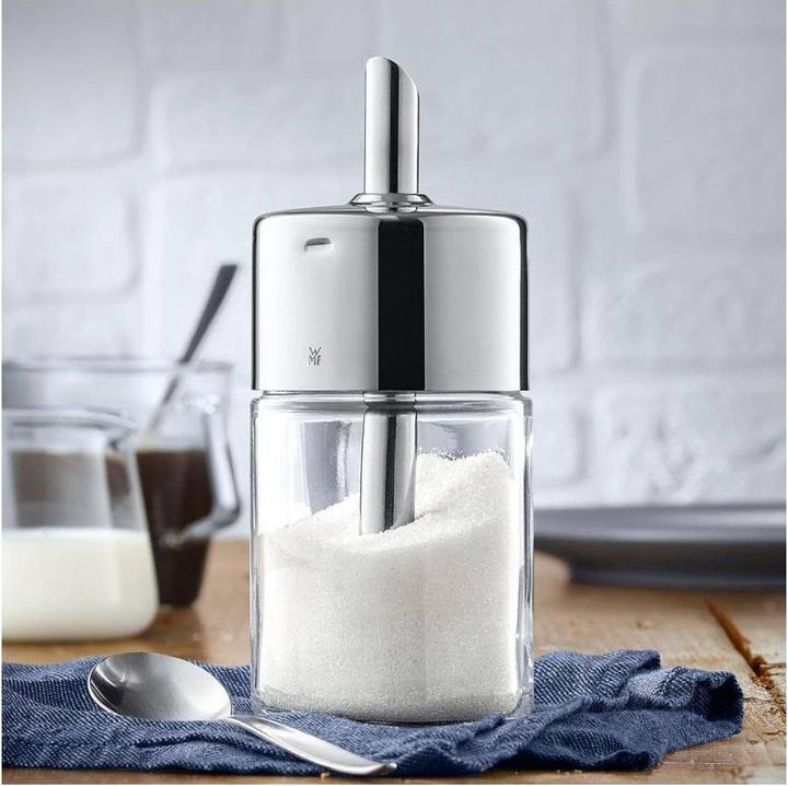 Productafbeelding WMF Suikerstrooier Kruidenschudder 240g voor Suiker Cacao Barista Glas Roestvrij Staal (0.25 l)