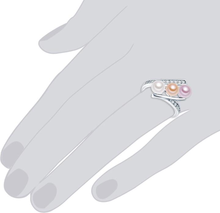 Image du produit Valero Pearls Femme argent sterling zirconium perle d'eau douce de culture argent - 3860 (52, Argent 925)