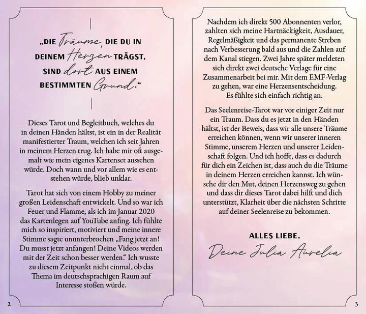 Produktbild Tarot-Kartenset: Seelenreise Tarot (Deutsch, Julia, Aurelia, 2022)