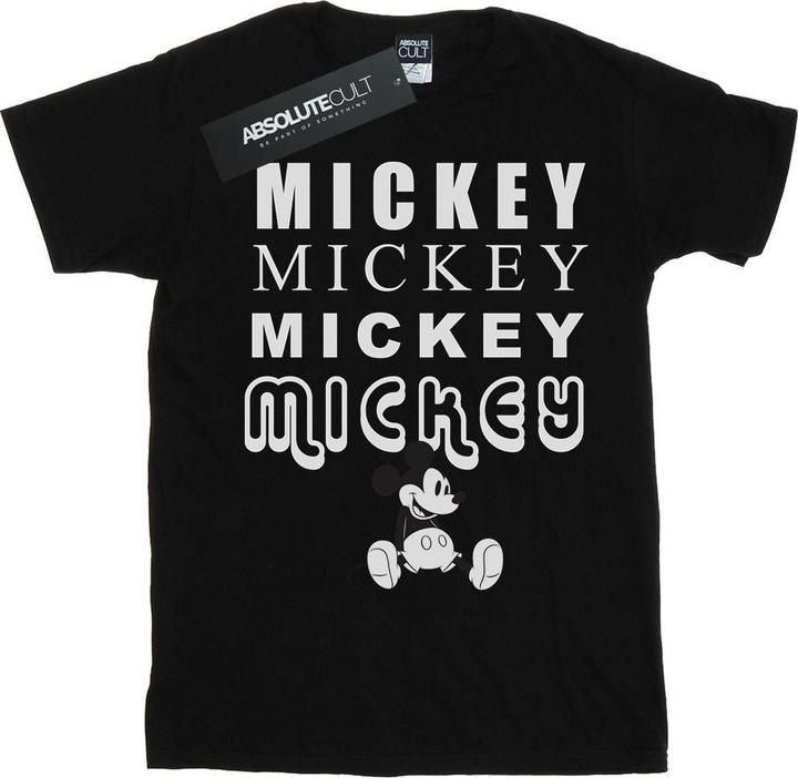Actual product image Disney Womens/Ladies Mickey Mouse Sitting Cotton Boyfriend T-Shirt (L)