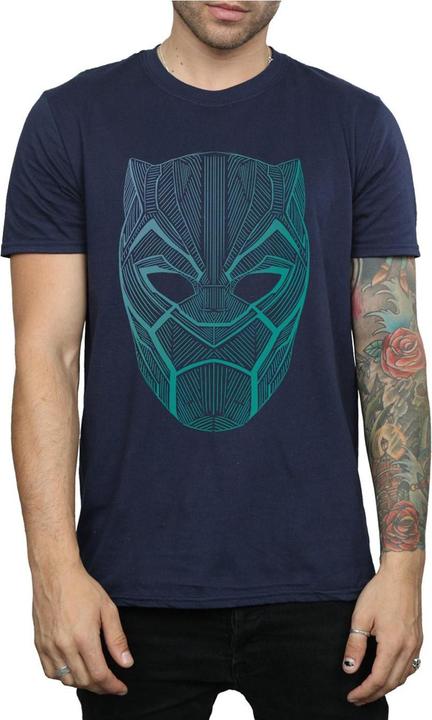 Actual product image Mens Black Panther Tribal Mask T-Shirt (M)