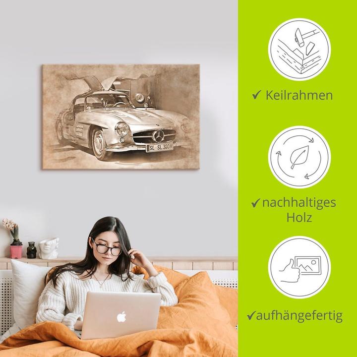 Produktbild Artland Klassischer Mercedes 300 SL Gullwing U4OA (90 x 60 cm)