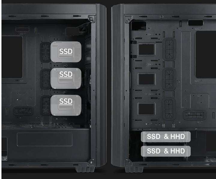 Actual product image Gembird Computer Case Fornax K500 black (ITX, ATX, Mini-ATX)