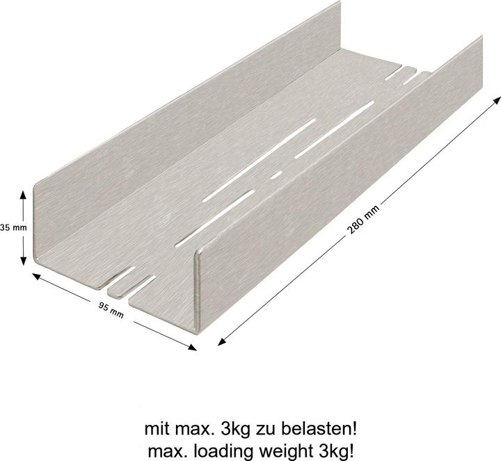 Image du produit Schulte Tablette de douche à coller en finition inox taille S