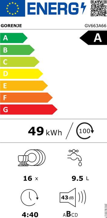 Energy Label Gorenje GV663A66 (60 cm)