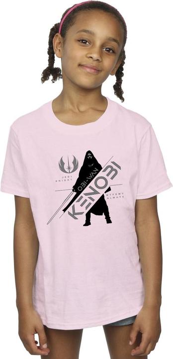 Actual product image Star Wars Girls Obi-Wan Kenobi Jedi Knight Cotton T-Shirt (152, 158)