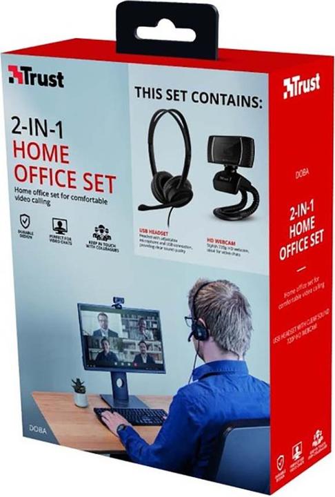 Immagine prodotto Trust Doba - 1280 x 720 Pixel - 720p - Auto - USB - Nero - Clip / Supporto (Cablato, USB-A)