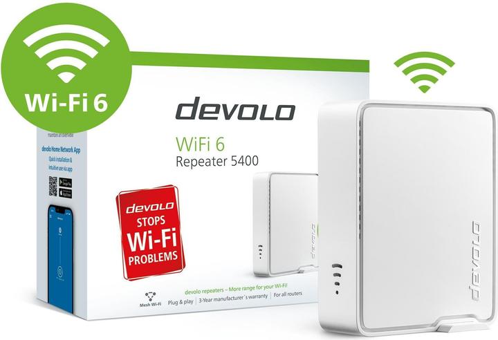 Actual product image Devolo WiFi 6 Repeater 5400 (4804 Mbit/s, 574 Mbit/s)