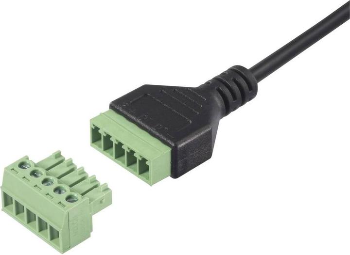 Produktbild Renkforce USB-C Adapterkabel - USB-C-Winkelstecker 180° auf 5-pol. Steckverbinder mit Schraubklemmen (0.30 m)