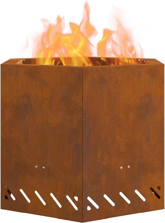 Produktbild VidaXL Raucharmer Feuerstelle Sechseckig 58x58x51 cm Wetterfestes Stahl (58 cm)