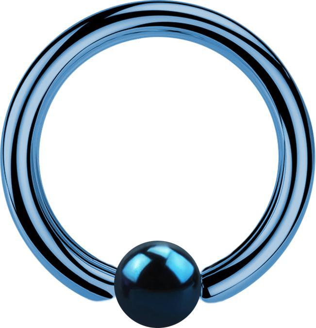 Star Piercing Ball Closure Ring dunkelblau mit Titanium Schicht (Chirurgenstahl 316L, ohne Messing)