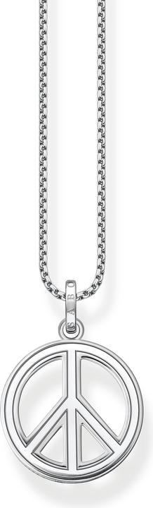 Immagine prodotto Thomas Sabo Collana con ciondolo Segno di pace con pietre colorate Argento annerito (Argento 925, 50 - 55 cm)
