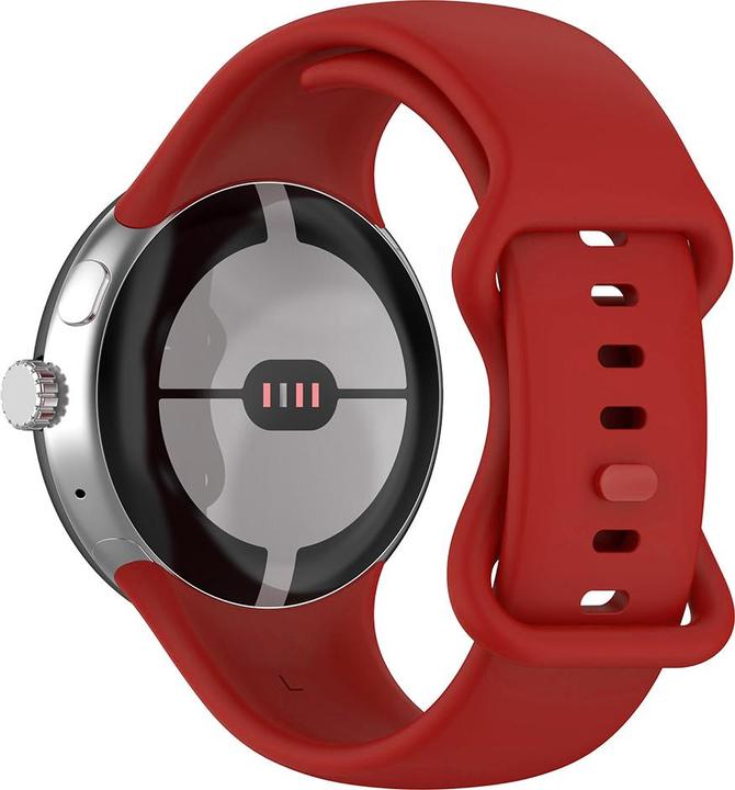 Techsuit - Watchband (W031) - Google Pixel Watch / Watch 2 / Watch 3 41mm - Bordeaux (Silicone, Watch 2)