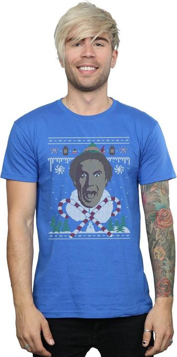 Actual product image Elf Mens Christmas Fair Isle T-Shirt (XL)