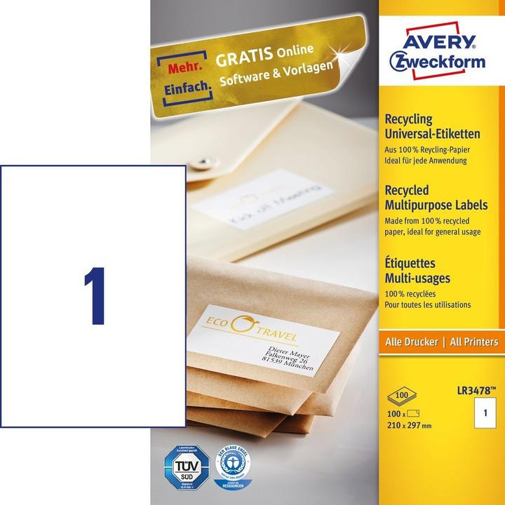 Image du produit Avery Recyclage des étiquettes universelles