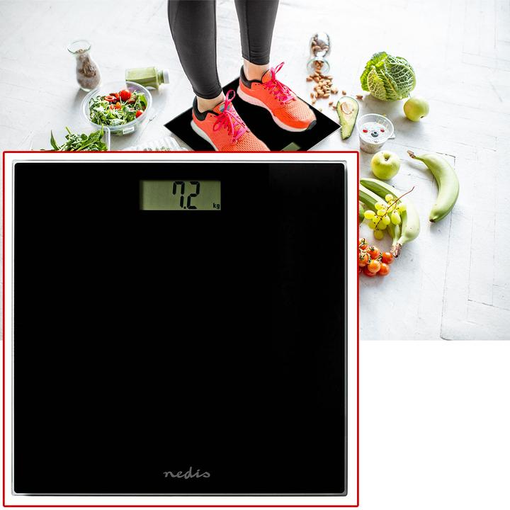 Image du produit Nedis Pèse-personne | Digital | Noir | Verre trempé | Capacité de pesage max : 150 kg (150 kg)