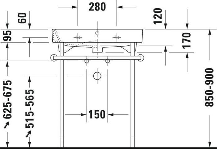 Produktbild Duravit Möbelwaschtisch HAPPY D.2 m ÜL HLB 650x505mm geschli 1 HL weiss WG (505 mm, 650 mm)