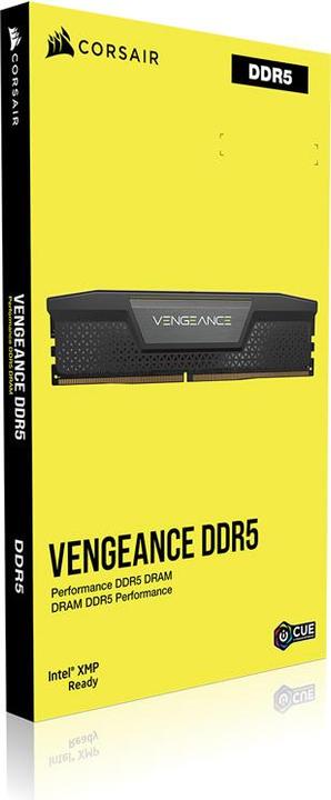 Produktbild Corsair DDR5 64GB PC 6600 CL32 KIT (2x32GB) VENGEANCE Black retail (2 x 32GB, 6600 MHz, DDR5-RAM, DIMM)