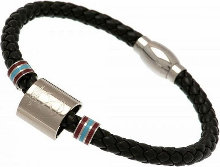 Actual product image West Ham United FC Unisex Adult Leather Bracelet (100% synthetic material)