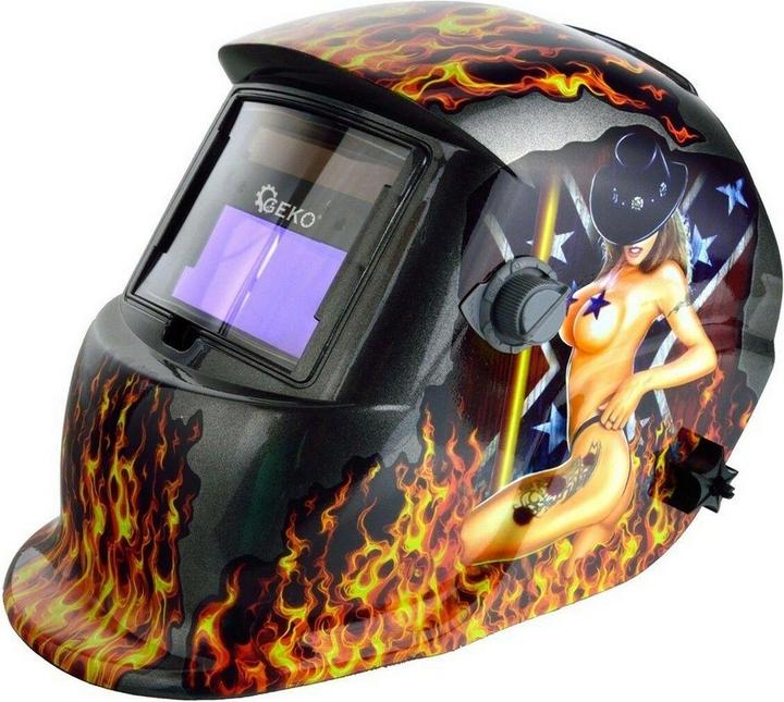 Actual product image GEKO Self-dimming flame welding helmet