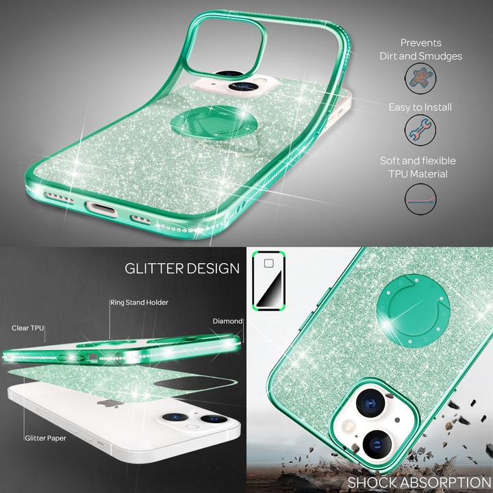 Produktbild Nalia Ring Glitzer Silikon Hülle (Apple iPhone 13)