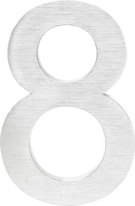 Immagine prodotto Wiltec Numero civico 8 Numero civico in acciaio inox moderno design 3D antiruggine