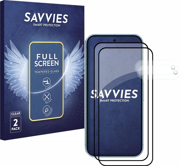 Actual product image Savvies Full-screen armoured glass screen protector (2 Piece, Google Pixel 9)