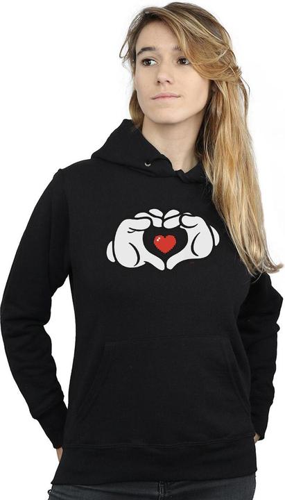 Immagine prodotto Disney Mickey Mouse Heart Hands Felpa con Cappuccio Donna (XXL)