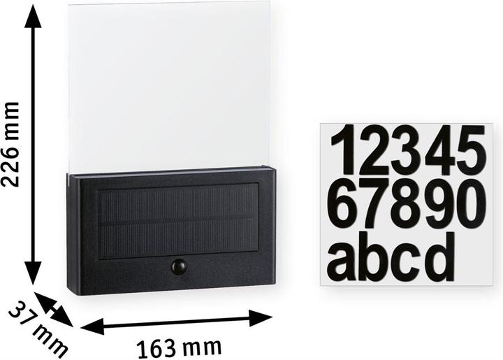 Produktbild Paulmann Solar Hausnummernleuchte (18 lm, IP44)