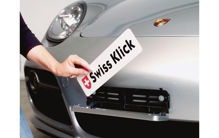 Actual product image Swissklick Swiss Klick licence plate holder set long format carbon look (Front + rear, Long format)
