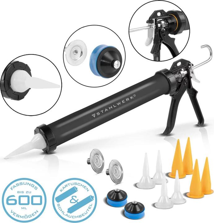 Immagine prodotto Stahlwerk Pistola per silicone SPB-600 ST con pistola per silicone in alluminio da 600 ml