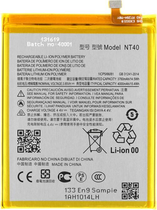 Actual product image OEM MPS NT40 battery for Motorola G Pure