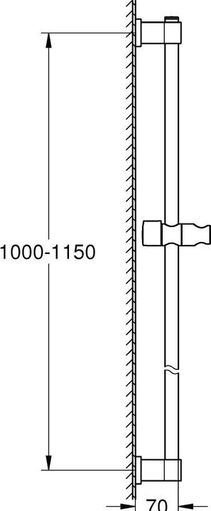 Actual product image Grohe Vitalio Universal QuickFix shower rail, glue or drill, length 1150 mm, chrome