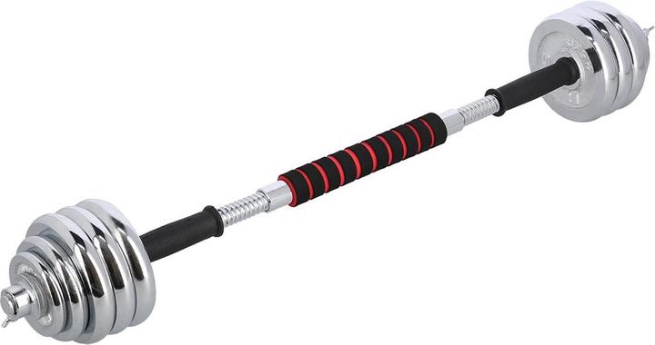 Produktbild HMS STC30 CHROM-HANTEL-SET – LANGHANTEL IM KOFFER 2x15KG