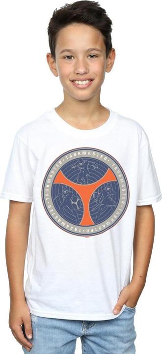 Actual product image Boys Black Widow Movie Taskmaster Shield Poses T-Shirt (140, 146)