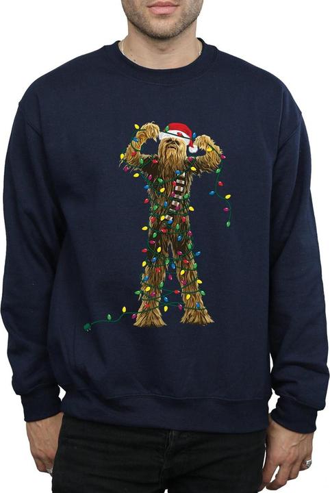 Actual product image Star Wars Mens Chewbacca Christmas Lights Sweatshirt (S)