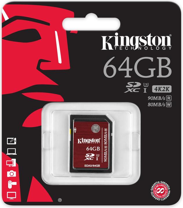 Kingston SDXC Card 64GB, UHS-I, U3 (64 GB, SDXC, U3, UHS-I)