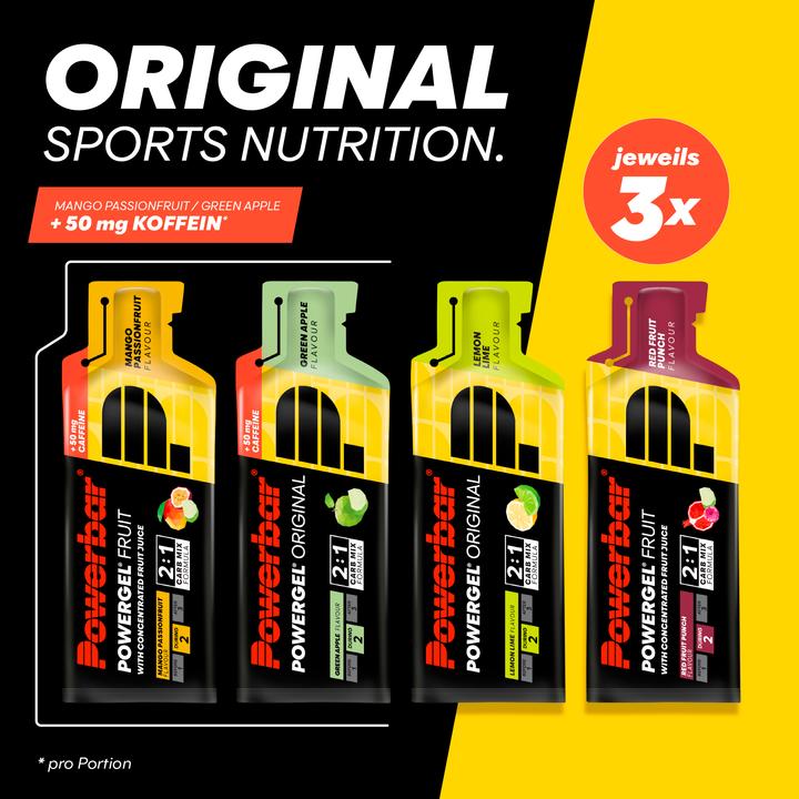 Actual product image Powerbar PowerGel Multiflavour Box (Lemon, Sweet lime, Raspberry, Pomegranate, Green Apple, Mango, Caffeine, Passion fruit, 12 pcs., 492 g)