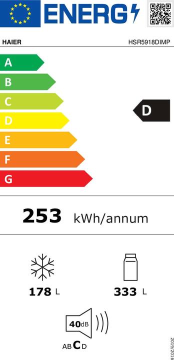 Energie-Label Haier HSR5918DIMP (511 l)