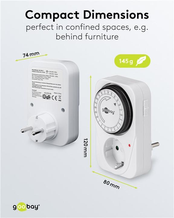 Immagine prodotto Goobay Timer analogico, 5 pezzi, bianco