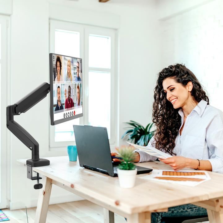 Actual product image j5Create JTSA101 Ergonomic Monitor Mount, Black, Clamp/Grommet, 8 kg, 43.2 cm (17"), 81.3 cm (3 (32")