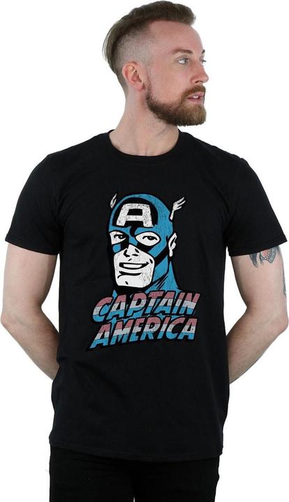 Actual product image Mens Captain America Distressed T-Shirt (XXL)