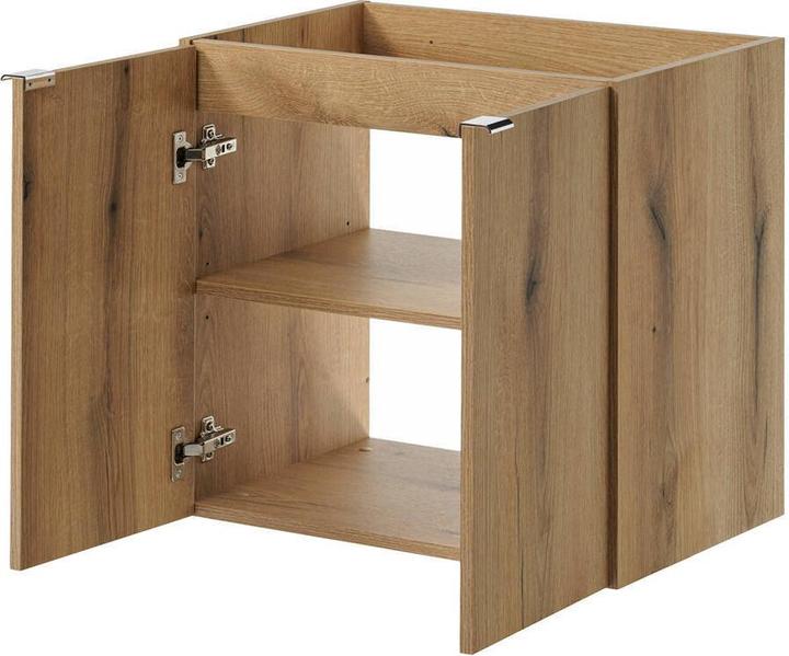 Produktbild En.Casa Waschtischunterschrank Skelbolu 60x60x40cm Eicheoptik/Schwarz