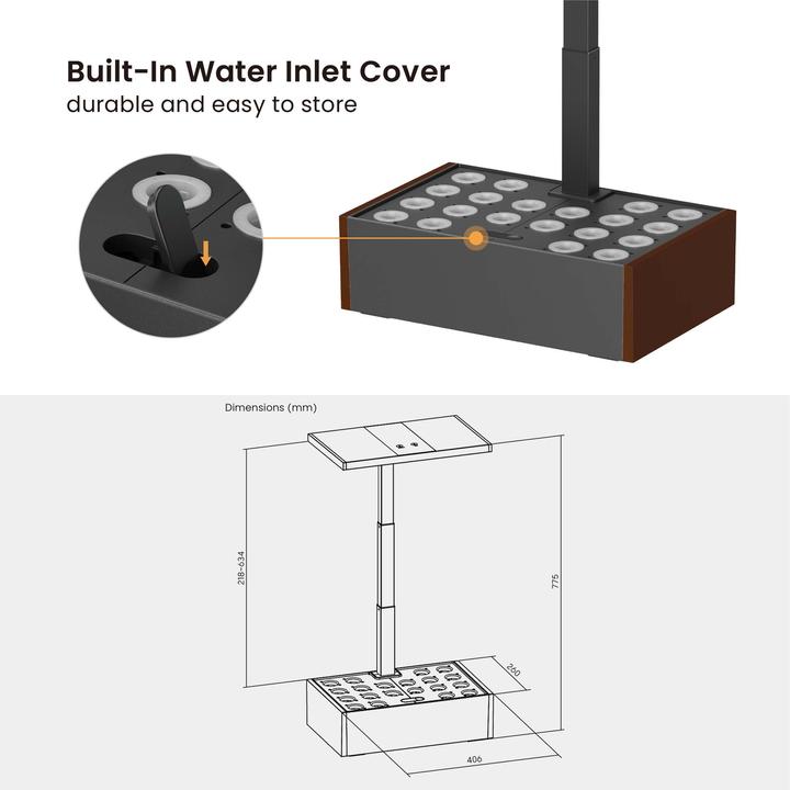 Immagine prodotto Wiltec Sistema di giardino indoor marrone Giardino di erbe aromatiche Mini giardino per interni LED